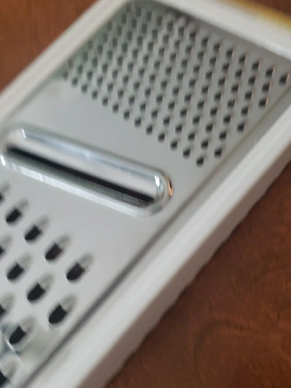 Vtg Leifheit -Slany Design White Handheld Cheese Grater W/ Stainless Steel Panel